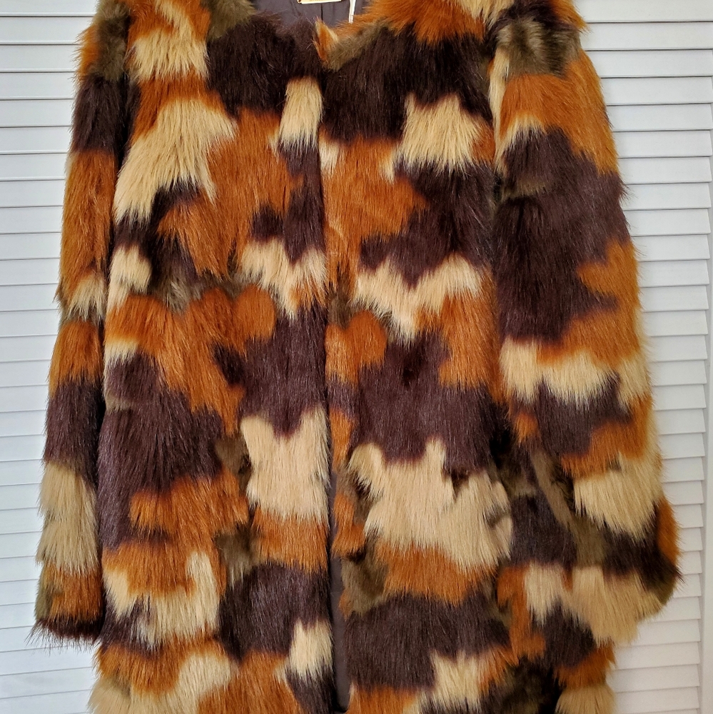 Michael Kors Faux Fur Brown Coat